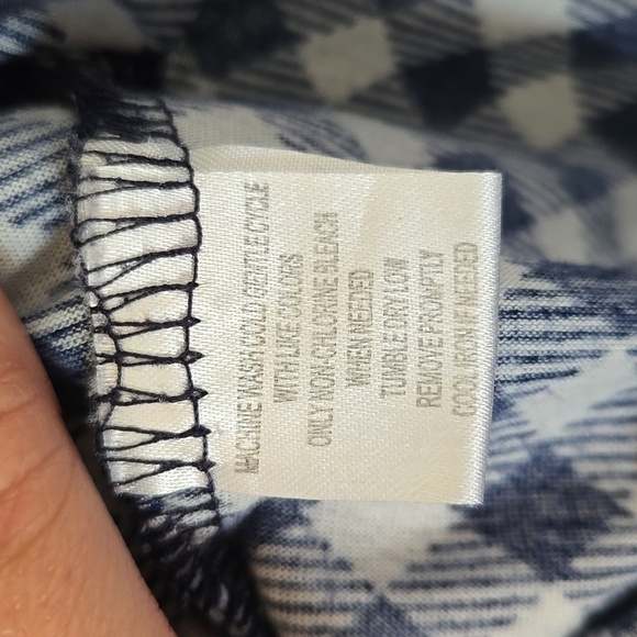 New York Laundry Blue Gingham Top Size Large - Picture 7 of 8